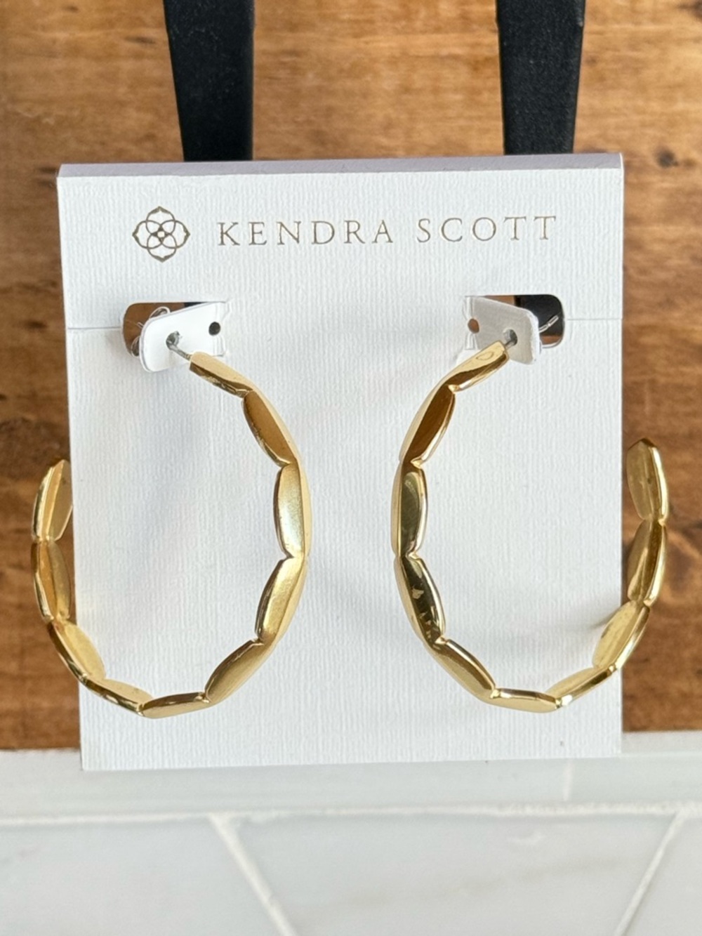 Kendra Scott Gold Faceted Oval Link Hoop Earrings